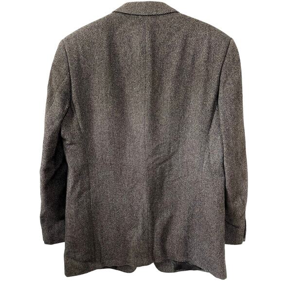 Armani Collezioni Brown Herringbone Stripe Blazer Mens Size EU 52R Wool Silk - Picture 6 of 13